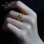Bague ouverte en filigrane de trèfles emblématiques 5997
