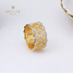 Bague florale en nid d'abeille en dentelle 5018