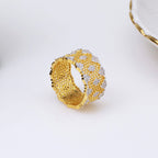 Bague florale en nid d'abeille en dentelle 5018