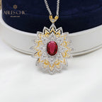 Collier de fleurs ovales étoilées 5667