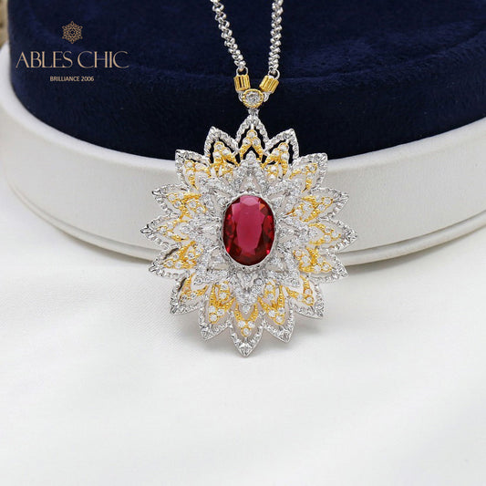 Collier de fleurs ovales étoilées 5667