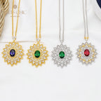Collier de fleurs ovales étoilées 5667