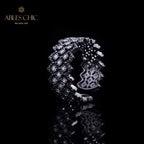 Bague ouverte en pierre à plusieurs rangées de dentelle 5705