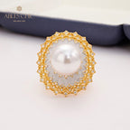 Bague ajourée en perles de coquillage 5732