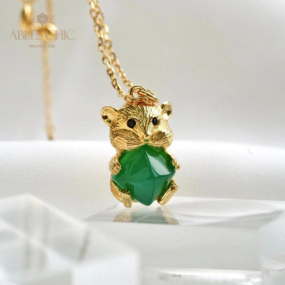 Collier ours en calcédoine naturelle 5798