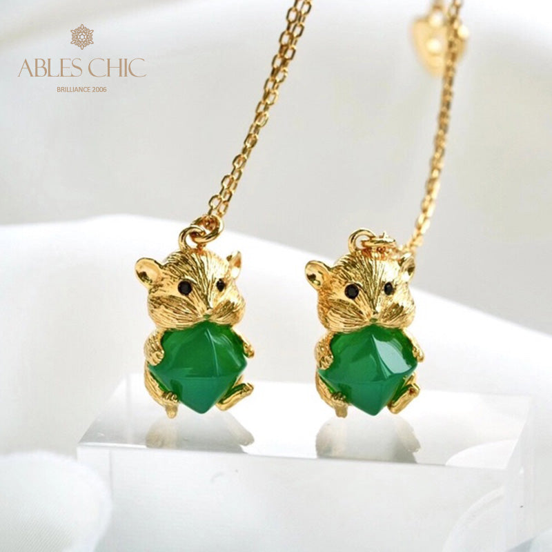 Collier ours en calcédoine naturelle 5798