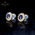 Boucles d'oreilles florales rubis naturel 5816