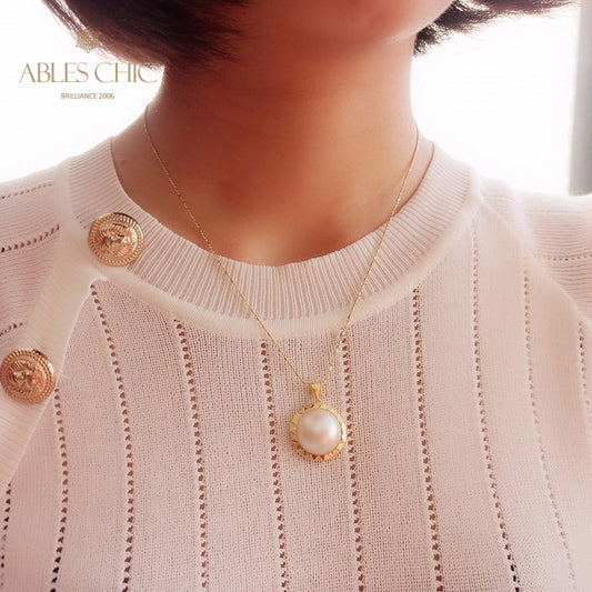 Pendentif minimaliste perle Mabe 5841