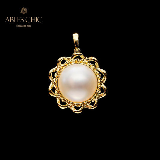 Pendentif perle Mabe halo ondulé 5847