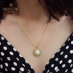 Pendentif perle Mabe halo ondulé 5847