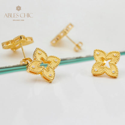 Boucles d'oreilles celtiques trèfles soyeux 5880