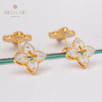 Boucles d'oreilles celtiques trèfles soyeux 5880