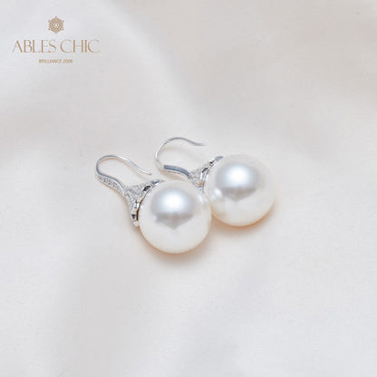 Boucle d'oreille en perles de coquille florale 5785