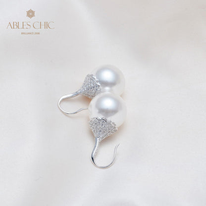 Boucle d'oreille en perles de coquille florale 5785