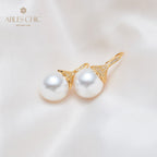 Boucle d'oreille en perles de coquille florale 5785