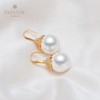 Boucle d'oreille en perles de coquille florale 5785