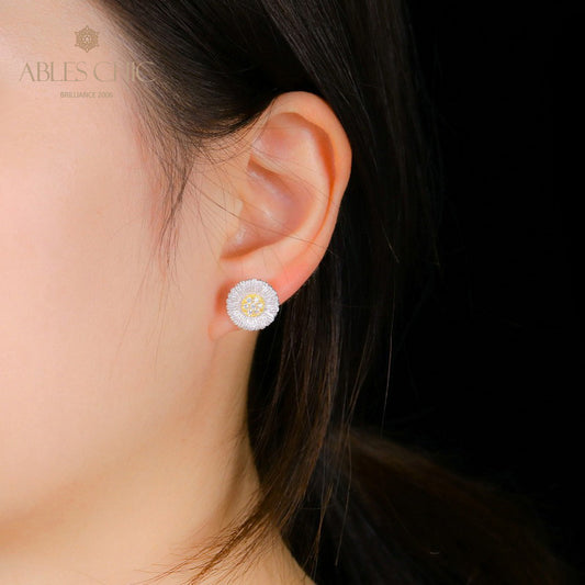 Boucles d'oreilles à tige en forme de marguerite florale 5261