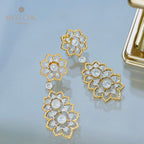 Boucles d'oreilles lustre en filigrane floral 18 carats 5376