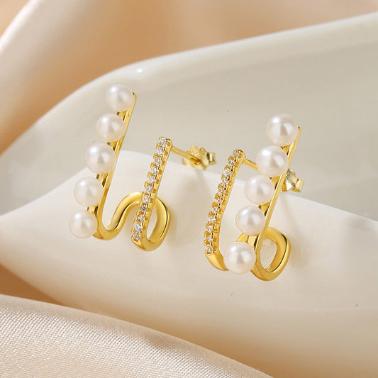 Boucles d'oreilles longues perles d'eau douce PE1026
