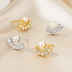 Boucles d'oreilles éventail en perles d'eau douce PE1053