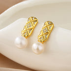 Boucles d'oreilles longue barre poire d'eau douce PE1024