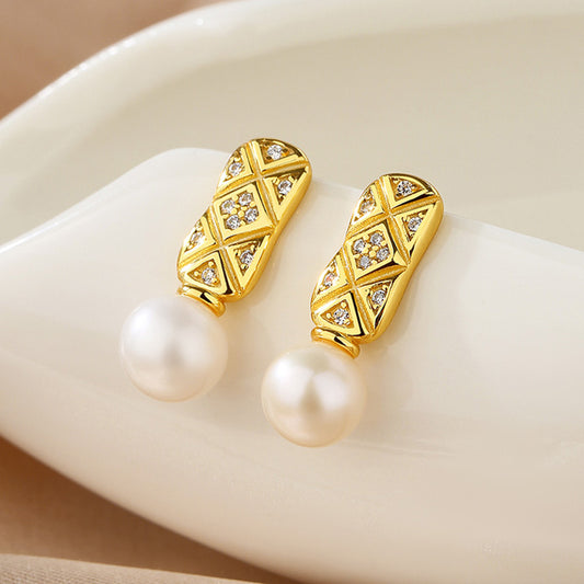 Boucles d'oreilles longue barre poire d'eau douce PE1024