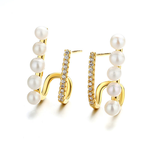 Boucles d'oreilles longues perles d'eau douce PE1026