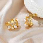 Boucles d'oreilles Huggies en perles d'eau douce PE1052