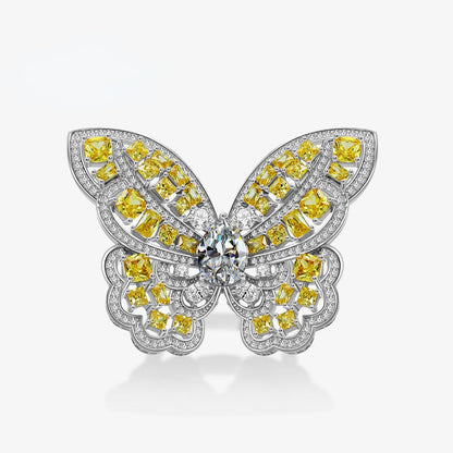 Bague de déclaration papillon citrine R1115