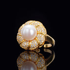 Bague florale en perles d'Akoya 5783