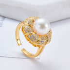 Bague florale en perles d'Akoya 5783