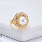 Bague florale en perles d'Akoya 5783