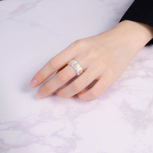 Bague Soyeuse Fleurs Étoilées 5025