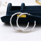 Boucle d'oreille créole trèfles en soie 5530