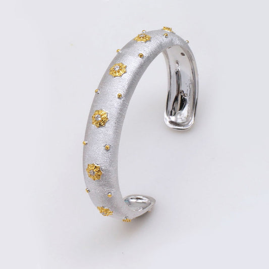 Bracelet jonc étoiles texture tissu 5126