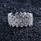 Bague ouverte en pierre à plusieurs rangées de dentelle 5705