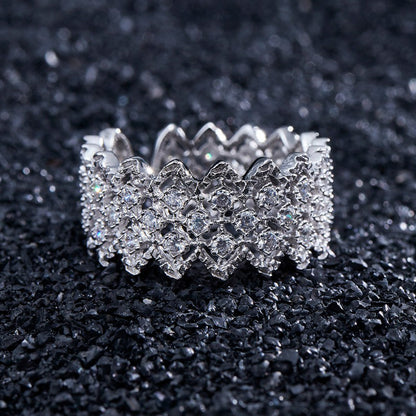 Bague ouverte en pierre à plusieurs rangées de dentelle 5705