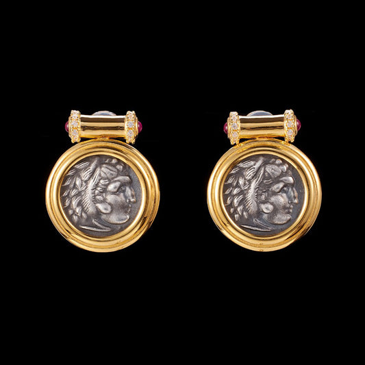 Boucles d’oreilles en pièces de monnaie en lires byzantines 6074
