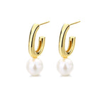 Boucles d'oreilles créoles perles d'eau douce PE1004