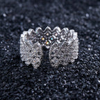 Bague ouverte en pierre à plusieurs rangées de dentelle 5705