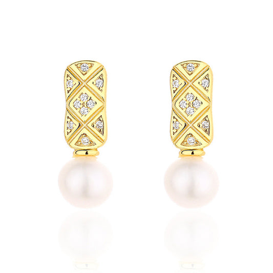 Boucles d'oreilles longue barre poire d'eau douce PE1024