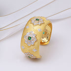 Bracelet Floral Émeraude Fretwork Dense 5228