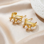 Boucles d'oreilles Huggies en perles d'eau douce PE1052