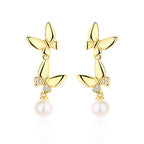 Boucles d'oreilles papillon en perles d'eau douce PE1021