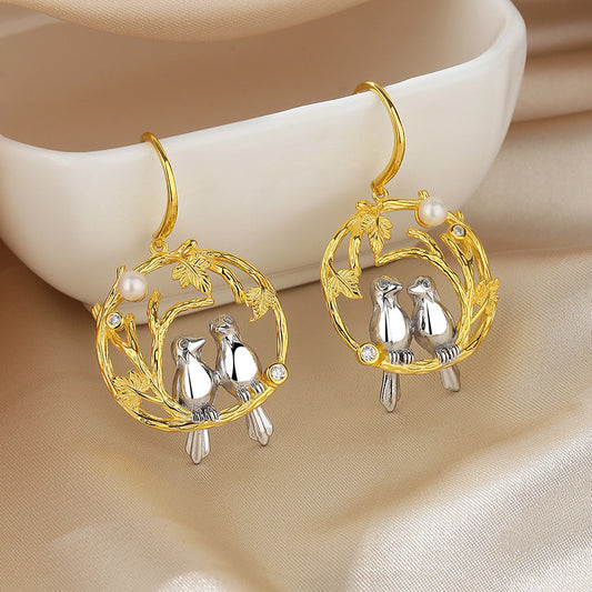 Boucles d'oreilles guirlande de perles d'eau douce PE1049