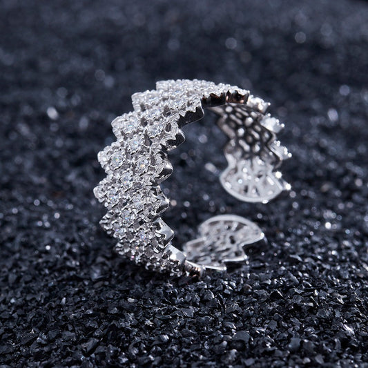 Bague ouverte en pierre à plusieurs rangées de dentelle 5705