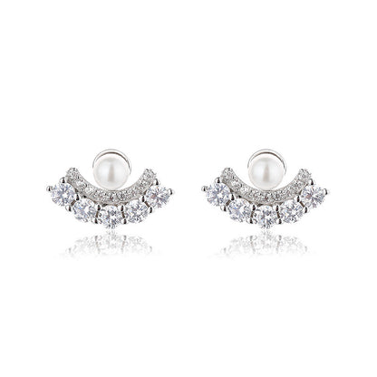 Boucles d'oreilles éventail en perles d'eau douce PE1053