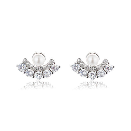 Boucles d'oreilles éventail en perles d'eau douce PE1053