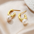 Boucles d'oreilles créoles perles d'eau douce PE1004