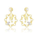 Boucles d'oreilles florales en perles d'eau douce PE1035